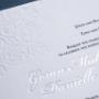 Uploaded by visitor on 26/6/2018 - Letterpress printed, blind debossed and foiled wedding invitation for Goran and Danielle.