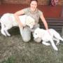 Dr Lauren and the maremma pups