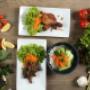 Crispy Chicken or Pork Chop with Vegetable Noodle Soup