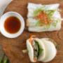 Vegetarian Bao Bun and Warm Rice Noodle Roll