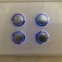 Push button switches with LED back light detail. You choose to have the LEDs set to come on 24/7, when lights are on, or when lights are off.