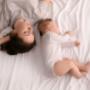 Mom and baby are sleeping on the bamboo sheets