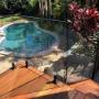 Black is in - spigots on frameless pool fence