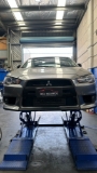 Mitsubishi Lancer Evo for maintenance and brakes