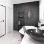 Black framed shower screens