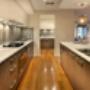 Metallic painted glass splashback