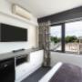 Guest room with flat-screen television