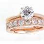 18ct Rose gold Solitaire Engagement Ring with RBC wedding band