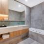 Vanity in bathroom