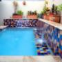 Pool with tiled feature