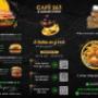 Front menu of Coffee & Dreams on Gouger Street, Adelaide, showcasing gourmet burgers, barista-made coffee, opening hours, online ordering, Uber Eats delivery, pickup in store, and contact details for customers visiting Adelaide CBD.