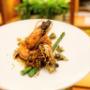 King Prawn Starter - Two jumbo size local prawns, grilled asparagus, drizzled with salsa verde