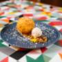 Textures of DoubleTree Cookie Dessert - Fried DoubleTree ice cream, cookie crumbs, walnuts & choco