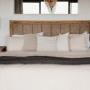linen quilt cover in stone, cushions and throws