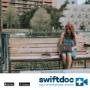 Girl on park bench