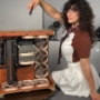nerdcore pc customer setting up her new custom gaming pc she bought