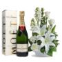 White Simplicity Flowers and Champagne
