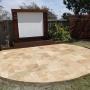 Outdoor cinema entertaining area completed by Dream Stone Landscapes