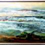 Encaustc painting by Marijke Gilchrist in our board and frame Set. Frame colour -limewash.