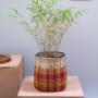 Woven Basket with Ceramic Planter