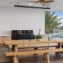 Outdoors Domain BBQ kitchen featuring a dual hooded Gasmate Nova Series built in BBQ