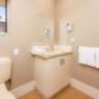 Vanity in bathroom