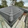 Corner look at a LEAFSCREENER gutter guard that was installed at this building site