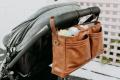 OiOi Faux Leather Stroller Organiser Pram Caddy - Tan
