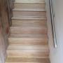 Timber staircase sanded and stained