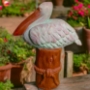 Large Jade Pelican On Log Statue