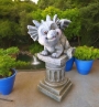 Baby Gargoyle On Pedestal Garden Statue