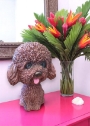 Nodding Head Chocolate Poodle Ornament
