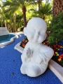 White Sitting Garden Monk Statue