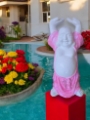 Blush Pink Hands Up Buddha Statue