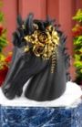 Large Black And Gold Horse Head Statue