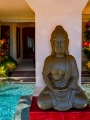 Large Black Thai Buddha Garden Statue