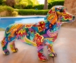 Colour Art Dachshund Statue