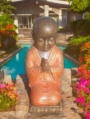Large Praying Shaolin Monk Garden Statue