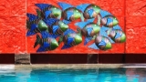 Large School Of Fish Deluxe Wall Art