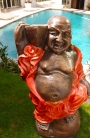 Large Balinese Sunburnt Orange Buddha Garden Statue