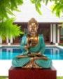 Turquoise Meditating Buddha Statue