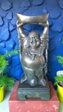 Large Antique Gold Brass Buddha Statue