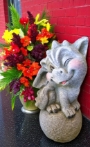 Baby Gargoyle On Ball Garden Statue
