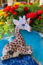 Sitting Giraffe Garden Statue
