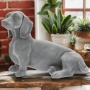 Grey Velvet Dachshund Statue