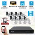 Elinz 8CH CCTV Security System 8x Cameras 1080P Face Detection DVR 5MP 2TB