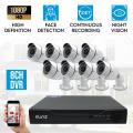 Elinz 8CH CCTV Security Camera System 1080P DVR Face Detection 8x Bullet Cameras Metal Casing No HDD