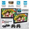 Elinz 2x 11.6" Active Car Headrest DVD Player HDMI GAME 1920 1080P IR FM SD USB 9"