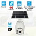 Elinz Wireless Solar Security 4G IP 1080P PTZ Outdoor Camera CCTV Waterproof Built-in Battery Pan Tilt Digital Zoom 32GB