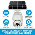 Elinz Wireless Solar Security WiFi IP 1080P PTZ Outdoor Camera CCTV Waterproof Built-in Battery Pan Tilt Digital Zoom